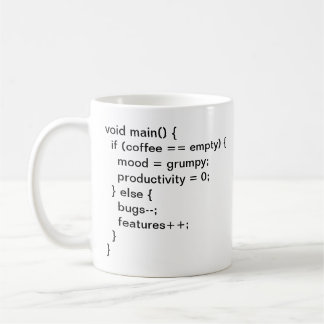 Die Kaffeeskala des Programmierers Kaffeetasse