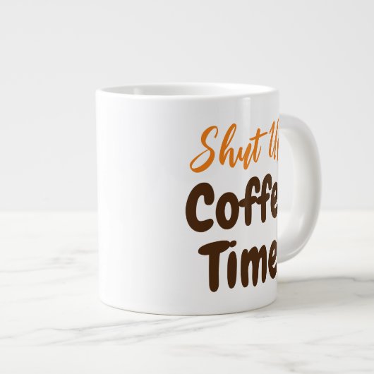 Die Kaffeezeit beenden Jumbo-Tasse (Vorderseite Rechts)