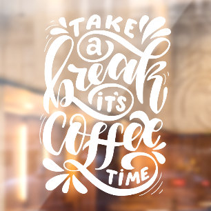 Die Kaffeezeit, das Café  Fensteraufkleber