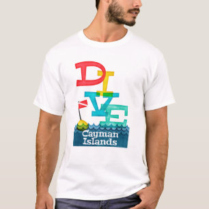 Die Kaimaninseln-Tauchen - buntes T-Shirt