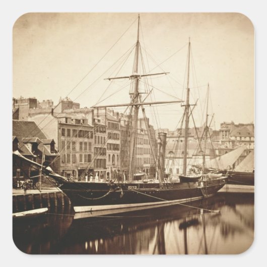 Die Kaiserjacht "La Reine Hortense" in Le Havre Quadratischer Aufkleber (Vorderseite)