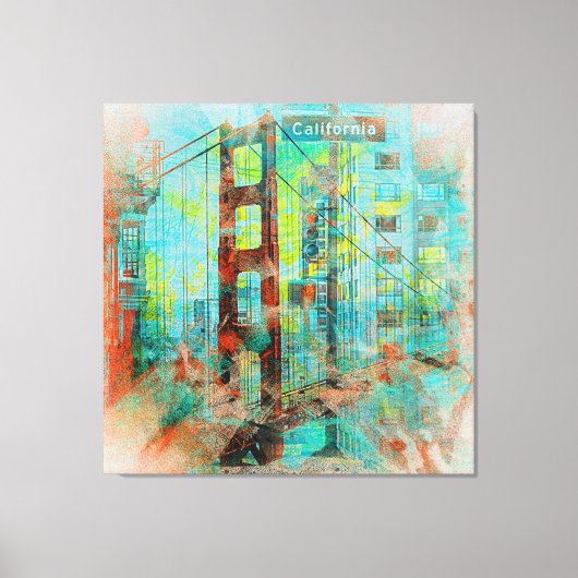 Die kalifornische Liebe-Brücke von San Francisco Leinwanddruck (Vorderseite)