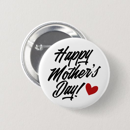 Die Kalligraphie der einfachen glücklichen Mutter Button (Vorne & Hinten)