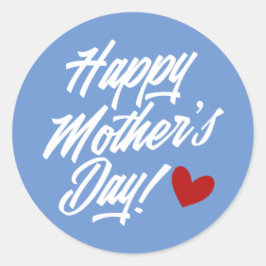 Die Kalligraphie der einfachen glücklichen Mutter Runder Aufkleber