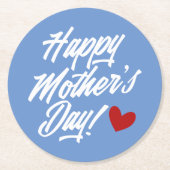 Die Kalligraphie der einfachen glücklichen Mutter Runder Pappuntersetzer (Vorderseite)