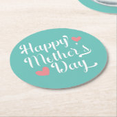 Die Kalligraphie der einfachen glücklichen Mutter  Runder Pappuntersetzer (Angewinkelt)