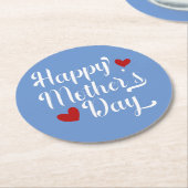 Die Kalligraphie der einfachen glücklichen Mutter  Runder Pappuntersetzer (Angewinkelt)