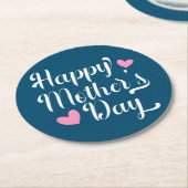 Die Kalligraphie der einfachen glücklichen Mutter Runder Pappuntersetzer (Angewinkelt)