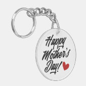 Die Kalligraphie der einfachen glücklichen Mutter Schlüsselanhänger (Vorderseite links)