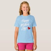 Die Kalligraphie der einfachen glücklichen Mutter T-Shirt (Vorne ganz)