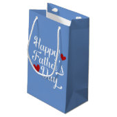 Die Kalligraphie des einfachen glücklichen Vaters  Kleine Geschenktüte (Rückseite Schrägansicht)