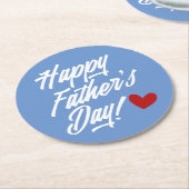 Die Kalligraphie des einfachen glücklichen Vaters Runder Pappuntersetzer (Angewinkelt)