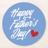 Die Kalligraphie des einfachen glücklichen Vaters Runder Pappuntersetzer (Vorderseite)