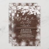 Die kalte Outdoor-Schneeflocke Winter Wood Baby-Du Einladung (Vorne/Hinten)