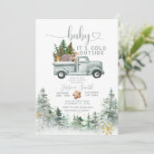 Die kalte Outdoor-Waldtierdusche Einladung (Stehend Vorderseite)