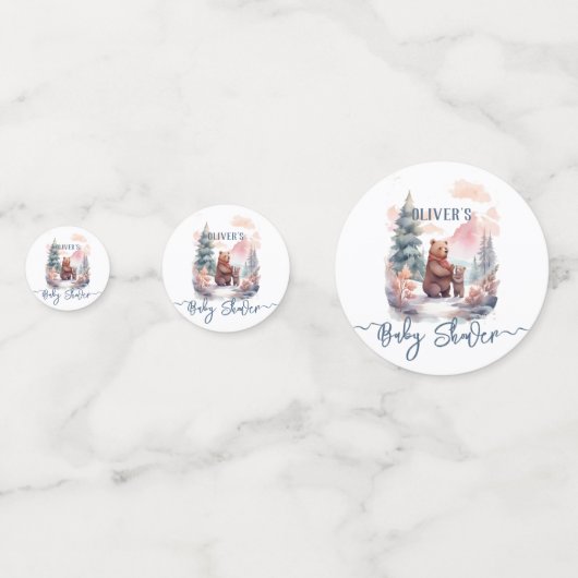 Die kalte Outdoor-Winterwaldbärendusche Konfetti (Rückseiten)