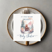 Die kalte Outdoor-Winterwaldbärendusche Serviette