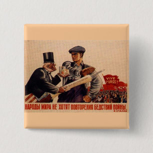 Die kalter Kriegs-Sowjetunions-Propaganda-Plakate Button