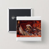 Die kalter Kriegs-Sowjetunions-Propaganda-Plakate Button (Vorne & Hinten)