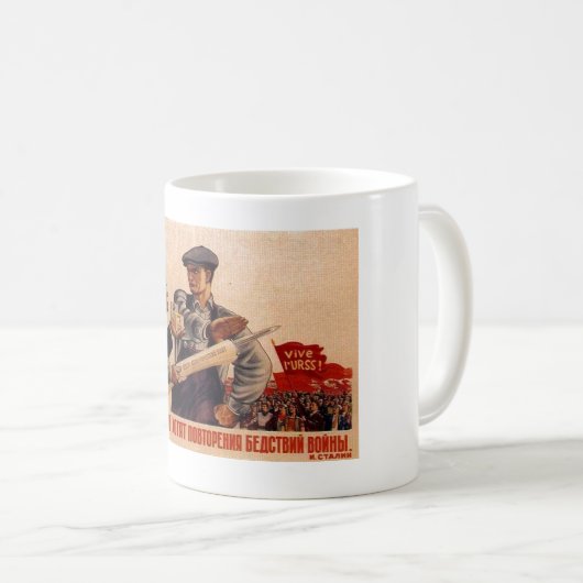 Die kalter Kriegs-Sowjetunions-Propaganda-Plakate Kaffeetasse (VorderseiteRechts)