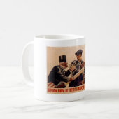 Die kalter Kriegs-Sowjetunions-Propaganda-Plakate Kaffeetasse (Vorderseite Links)