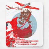 Die kalter Kriegs-Sowjetunions-Propaganda-Plakate Mousepad (Vorne)