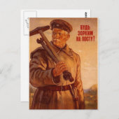 Die kalter Kriegs-Sowjetunions-Propaganda-Plakate Postkarte (Vorne/Hinten)