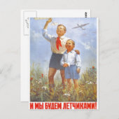 Die kalter Kriegs-Sowjetunions-Propaganda-Plakate Postkarte (Vorne/Hinten)