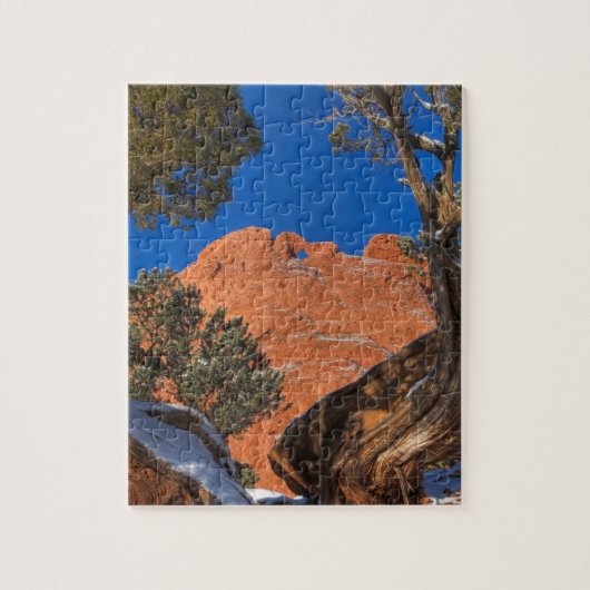 Die Kamele küssen gerahmt durch Baum 01 Puzzle (Vertikal)