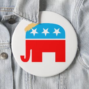 Die Kampagne der Republikaner Elephant Blond Trump Button