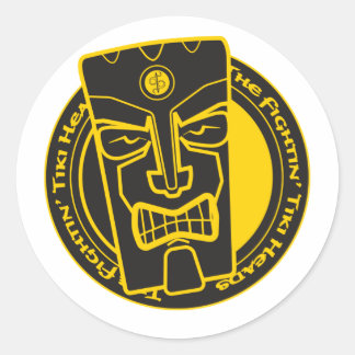 Die Kämpfe der Tiki-Köpfe Runder Aufkleber