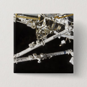 Die Kanadisch-erbaute Raumstation Button