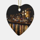 Die Kanäle von Amsterdam nachts Keramikornament (Links)