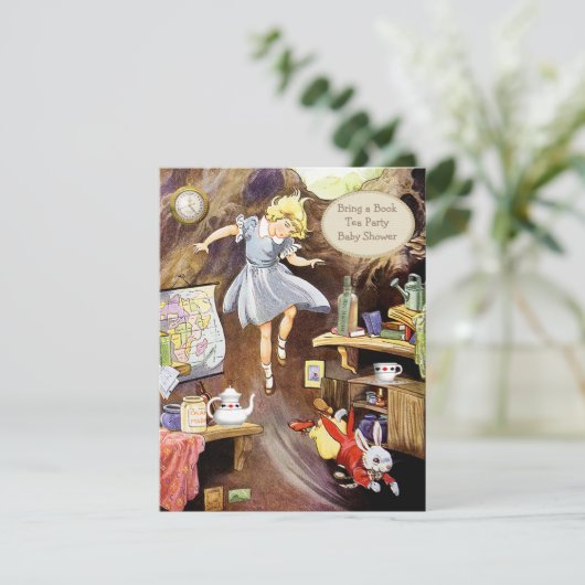 Die Kaninchenbügel mit Bücherdusche Einladung (Stehend Vorderseite)