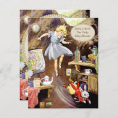 Die Kaninchenbügel mit Bücherdusche Einladung (Vorne/Hinten)