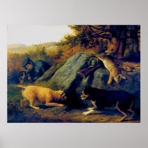 Die Kaninchenjäger Thomas Hewes Hinckley 1850 Poster