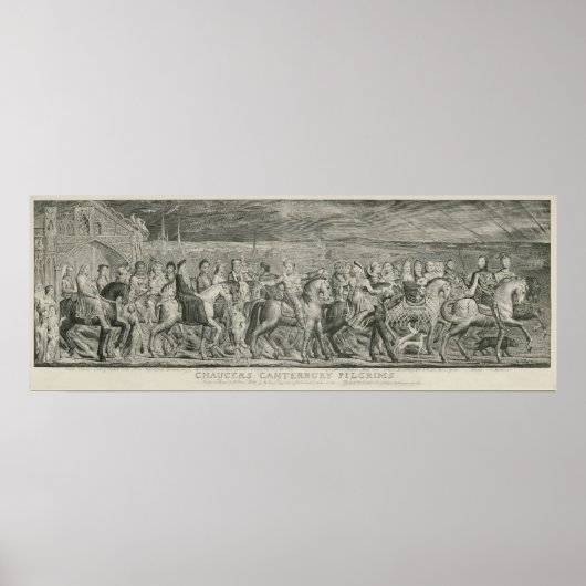 Die Kanterbury-Pilger von William Blake Poster (Vorne)