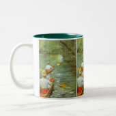 Die Kanus, Perissoires von Gustave Caillebotte Zweifarbige Tasse (Links)