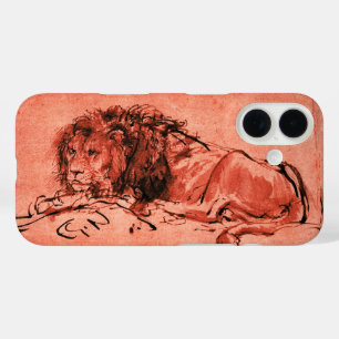 DIE KAP LION, DIE ABLIEGT, antik rot, schwarz iPhone 16 Hülle