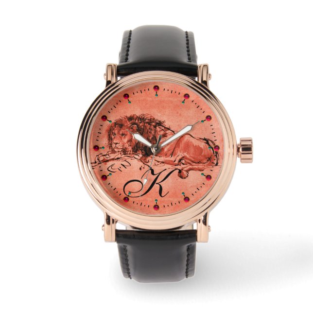 DIE KAP-LION, DIE NACH UNTEN GELEGEN IST, ANTIKE r Armbanduhr (Vorderseite)