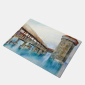 Die Kapellbrücke in Luzern (Schweiz) Fußmatte (Schrägansicht)