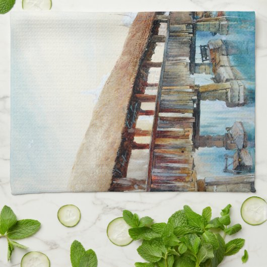 Die Kapellbrücke in Luzern (Schweiz) Geschirrtuch (Gefaltet)