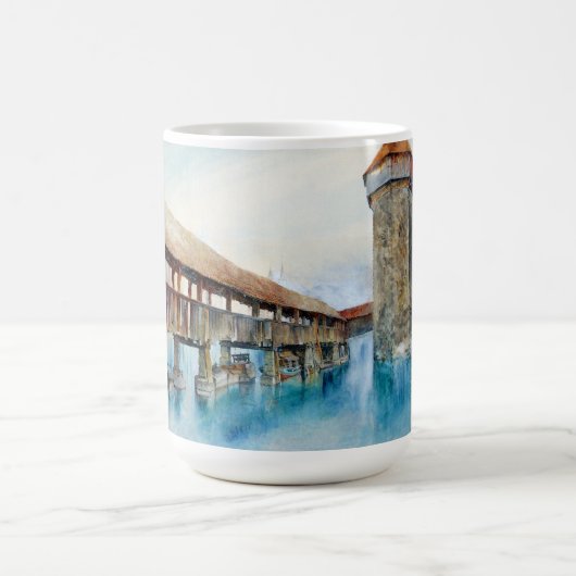 Die Kapellbrücke in Luzern (Schweiz) Kaffeetasse (Mittel)