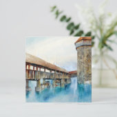 Die Kapellbrücke in Luzern (Schweiz) Karte (Stehend Vorderseite)