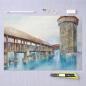 Die Kapellbrücke in Luzern (Schweiz) Seidenpapier (Handwerk)