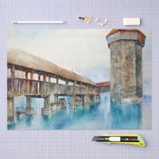 Die Kapellbrücke in Luzern (Schweiz) Seidenpapier (Handwerk)