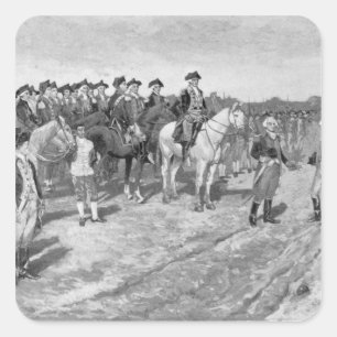 Die Kapitulation Cornwallis in Yorktown Quadratischer Aufkleber