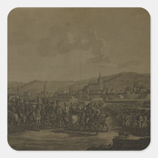 Die Kapitulation Ulms im Oktober 1805 Quadratischer Aufkleber (Vorderseite)
