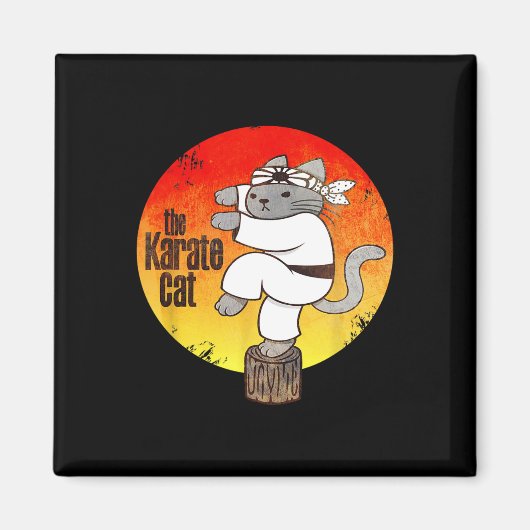 Die Karate-Katze (Not leidende Version) Magnet (Vorne)