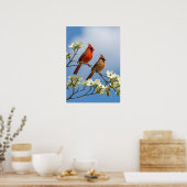Die Kardinal-Freundschaft: Dogwood Dreamscape Poster (Küche)
